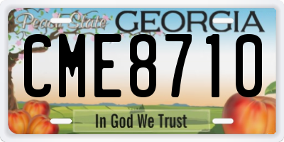 GA license plate CME8710