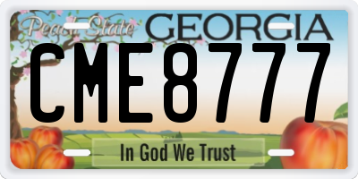 GA license plate CME8777