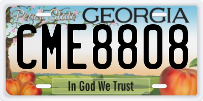 GA license plate CME8808