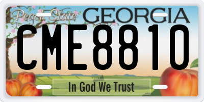 GA license plate CME8810