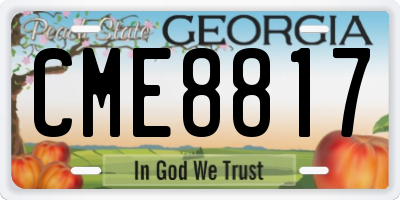 GA license plate CME8817
