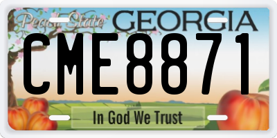 GA license plate CME8871