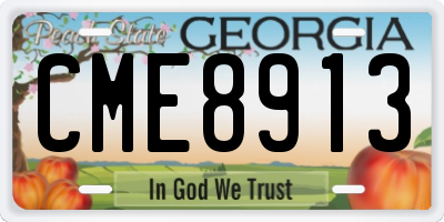 GA license plate CME8913