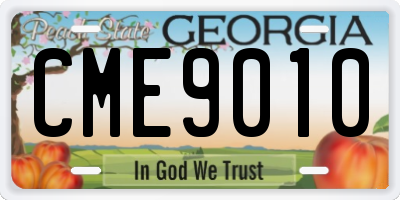 GA license plate CME9010
