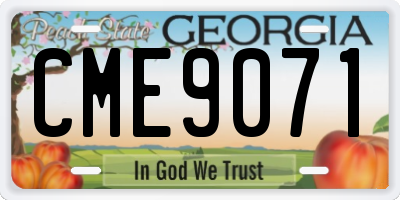 GA license plate CME9071