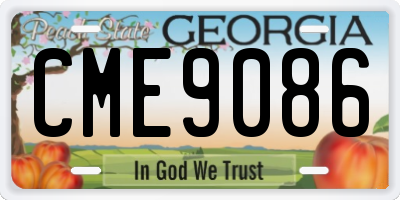 GA license plate CME9086
