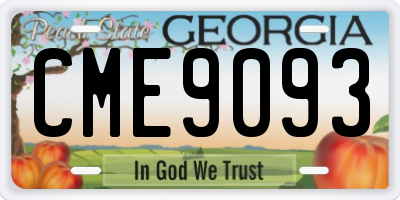 GA license plate CME9093