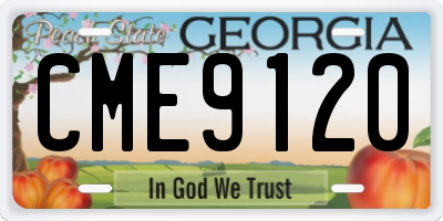 GA license plate CME9120