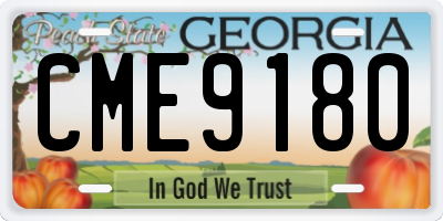 GA license plate CME9180