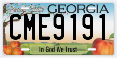 GA license plate CME9191