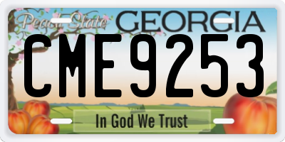GA license plate CME9253