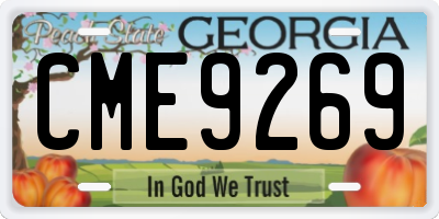 GA license plate CME9269