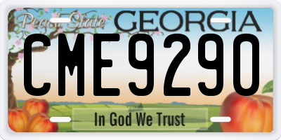 GA license plate CME9290