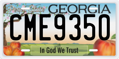 GA license plate CME9350