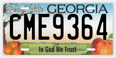GA license plate CME9364