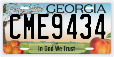 GA license plate CME9434