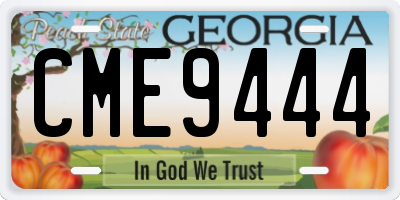 GA license plate CME9444