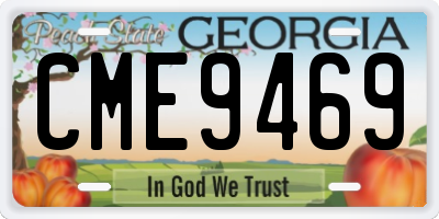 GA license plate CME9469