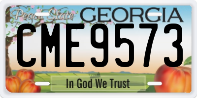 GA license plate CME9573