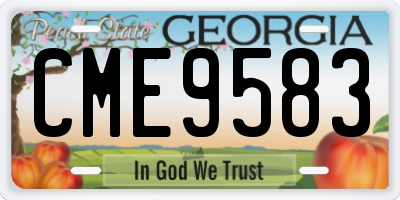 GA license plate CME9583