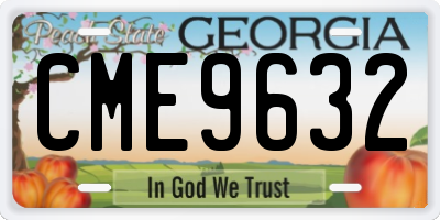 GA license plate CME9632