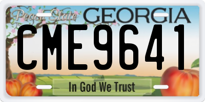 GA license plate CME9641