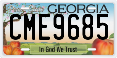 GA license plate CME9685