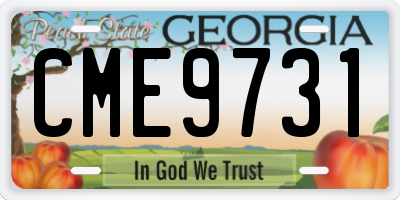 GA license plate CME9731