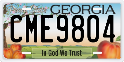 GA license plate CME9804