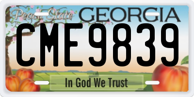 GA license plate CME9839