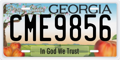 GA license plate CME9856