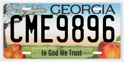 GA license plate CME9896