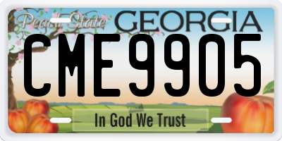 GA license plate CME9905