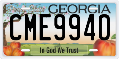 GA license plate CME9940
