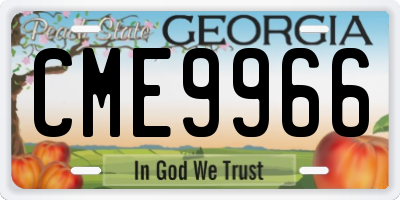 GA license plate CME9966