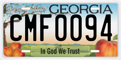 GA license plate CMF0094