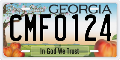 GA license plate CMF0124