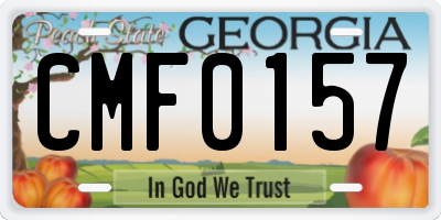 GA license plate CMF0157