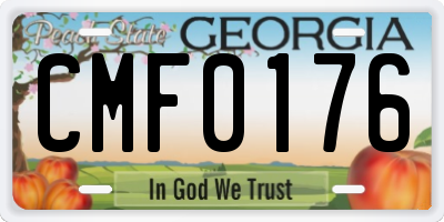 GA license plate CMF0176