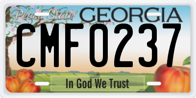 GA license plate CMF0237
