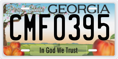 GA license plate CMF0395
