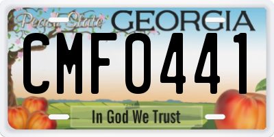 GA license plate CMF0441