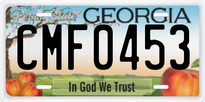 GA license plate CMF0453