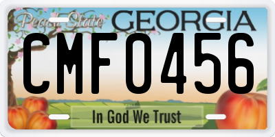 GA license plate CMF0456