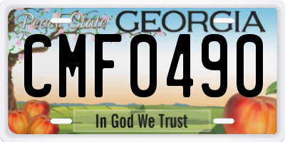 GA license plate CMF0490