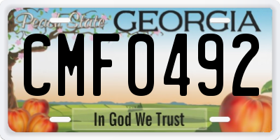 GA license plate CMF0492