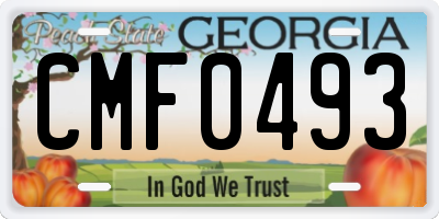GA license plate CMF0493