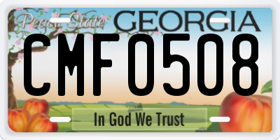 GA license plate CMF0508