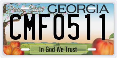 GA license plate CMF0511
