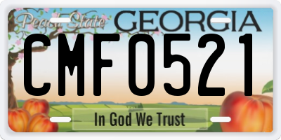 GA license plate CMF0521